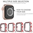 thumbnail image 3 of 2 Pack Apple Watch Case with Tempered Glass Screen Protector for Apple Watch 40mm, Bling Diamond Rhinestone Bumper Full Cover Protective Case Compatible with iWatch Series 6/5/4/SE, Red, 3 of 7