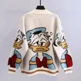 thumbnail image 3 of Cárdigan de punto de Disney, suéteres japoneses de dibujos animados de Donald para mujer, abrigo femenino de otoño e invierno, Tops Kawaii gruesos y salvajes sueltos, 3 of 5