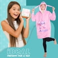 thumbnail image 3 of Sudadera con capucha Disney Pink Angel con peluche y orejas 3D para niños, 3 of 6