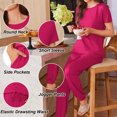 thumbnail image 6 of Avidlove Women Pajamas Set Short Sleeve Pjs Tops with Jogger Pants Loungwear 2 Piece Solid Sleepwear with Pockets, 6 of 7