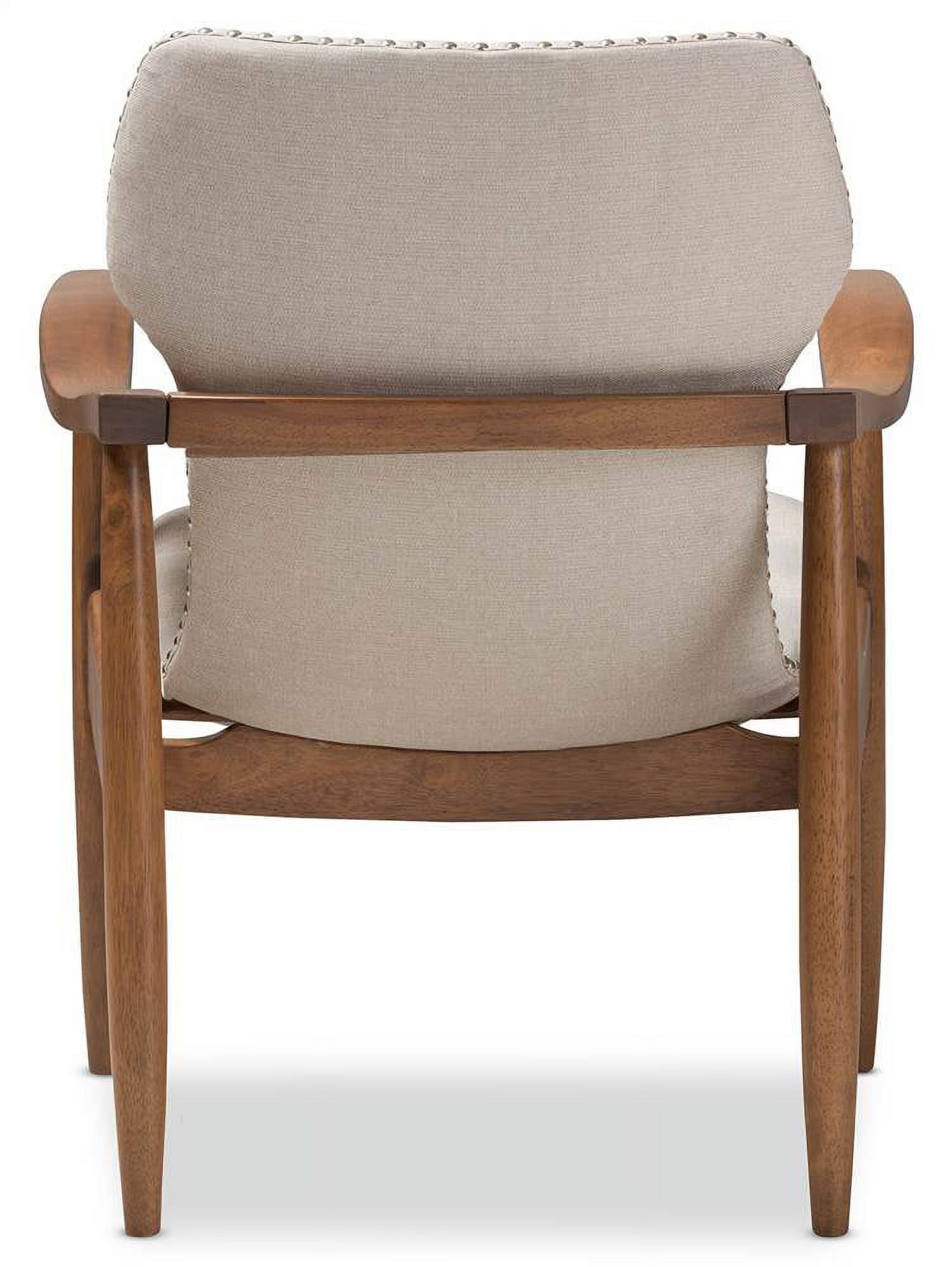 Mid-Century Modern Lounge Chair in Light Beige and Walnut Brown - image 4 of 6