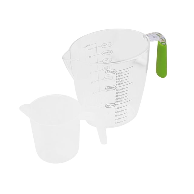 KAKOWELY 1pc Plastic Measuring Cups with Scale Portable Handle Spout Kitchen Gadget (900ML),5.71"X5.51"X3.54"