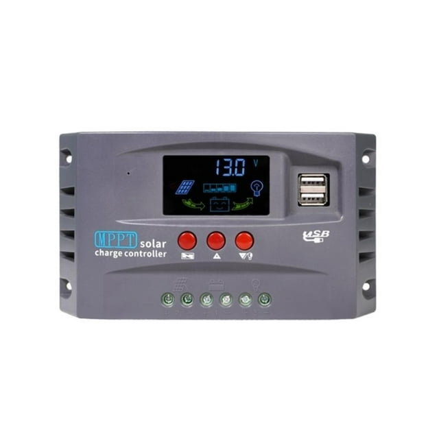 10A 20A 30A MPPT Solar Charge Controller 12V 24V Regulator With LCD Display Dual USB Charging Electrical Equipment ,Safe to Use