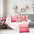thumbnail image 4 of 4 Pcs Valentines Day Pillow Covers 18x18, Pink Car Love Hearts Be Mine Valentines Day Decor, Holiday Pillow Covers Decorations for Couch Sofa Living Room (Pink), 4 of 6