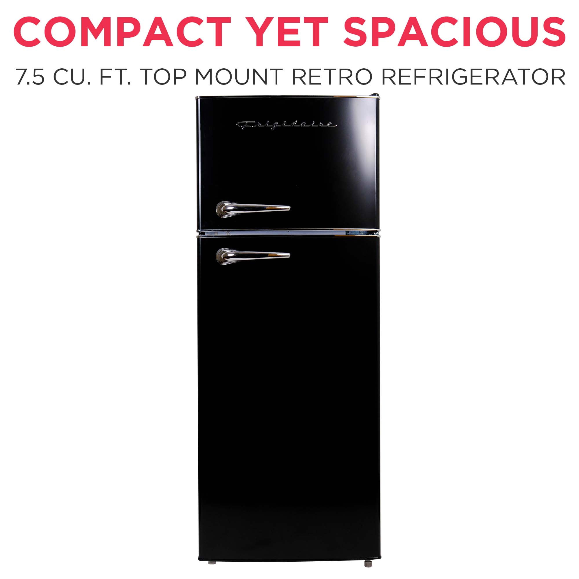Frigidaire 7.5 Cu. ft. Top Mount Retro Refrigerator, Apartment-Size Fridge in Black