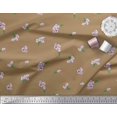 thumbnail image 3 of Soimoi Tissu Popeline de Coton Feuilles & Azalia Imprimé Floral 1 Yard 56 Inch Wide, 3 of 5