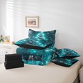 thumbnail image 6 of Manfei Merry Christmas Teens 7pcs Bedding Comforter Set, Cartoon Cyan Xmas Tree Queen Bedding Sets, Winter Festival Reversible Queen Sheet Sets, Luxury Bedroom Decor, 6 of 8