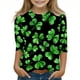thumbnail image 1 of Blusas y camisas de manga larga y cuello redondo para niños, tallas medianas y grandes, informales, con estampado de San Patricio, mangas a ochos y cuello redondo, camisetas para niños., 1 of 5