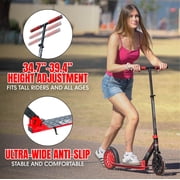 Folding Commuter Kick Scooter for Adults and Teens – Adjustable Handlebar – Big 200mm Wheels – Lightweight Durable Frame – Madd Gear Red Kruzer 200