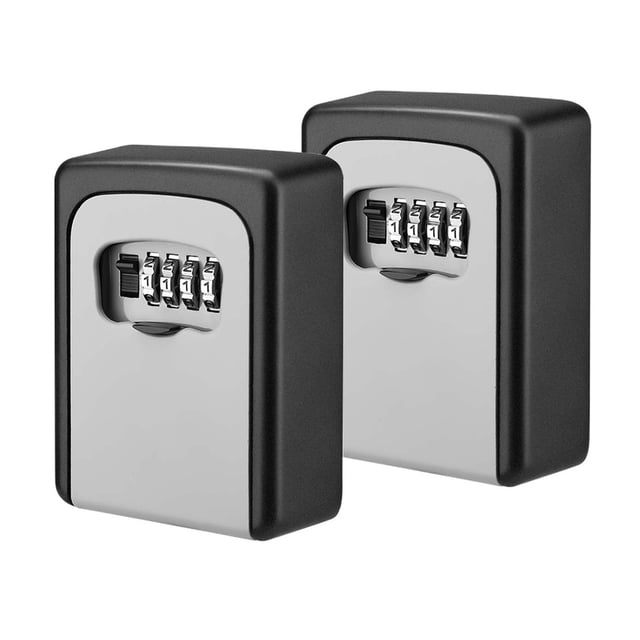 Key Lock Box Weatherproof 4 Digit Combination Password Key Storage Security Lock Box Indoor Outdoor Key Safe Lock Box ,Easy to Use