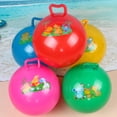 thumbnail image 2 of Handle Ball Handle Hopper Ball With Cartoon Pattern Bouncing Inflatable Toy Random Color, 2 of 6