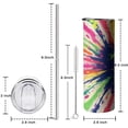 thumbnail image 5 of 20oz Colorful Paint Burst Pattern Skinny Tumblers Stainless Steel Tumbler with Lid and Straw,Vacuum Insulated Double Wall Travel Tumbler Cups with Cleaning Brush for Coffee,Tea, 5 of 6