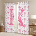 thumbnail image 2 of Homewish Girls Personalized Gifts Black Out Curtains,Pink Letter K Curtains Pack of 2 (42x63 Each),Ribbon Bowtie Bowknot Bedroom Curtains For Princess,Lightweight Room Decoration, 2 of 6