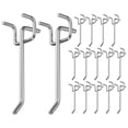 thumbnail image 1 of Uxcell 20 Pcs Crochets pour Panneau Perforé, Kit de Crochets pour Panneau Perforé de 3,9 Pouces pour Rangement d'Outils de Garage, Ton Argenté (1,2mm Dia), 1 of 7
