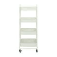 thumbnail image 2 of Walsport Heavy Duty Rubbermaid Mobile Storage Organizer 4-Tier Metal Mesh Rolling Utility Trolley Cart with Handle for Kitchen & Bathroom, White, 2 of 11