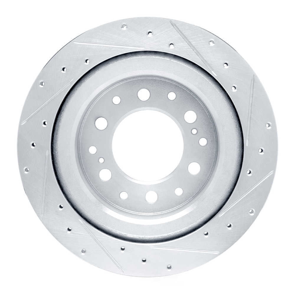 Dynamic Friction Company 631-76163L DFC Brake Rotor - Drilled And Slotted - Silver