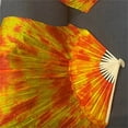 thumbnail image 3 of Belly Dance Fan 1 Pair Handmade Dyed Silk Dance Fans Real Silk/Imitation Silk Dance Fan Veil Tie-dye Silk Fan, 3 of 6