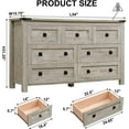 thumbnail image 4 of OKD Farmhouse 7 Drawers Dresser Storage Cabinet, Light Rustic Oak, 4 of 6