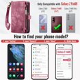 thumbnail image 3 of CaseMe Leather Case for Samsung Galaxy Z Fold8,2 in 1 Detachable Wallet Case with 8-Card Holder Zipper Bills Slot,Magnetic Flip Cover Phone Cases,Red,For Galaxy Z Fold8, 3 of 12