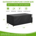 thumbnail image 3 of YOPTOP Rectangular Patio Table Cover -600D Heavy Duty Large Waterproof Table Cover -75” Patio Sofa Set Covers  Tea Table Cover  Dining Table Cover Black,128"x83"x28", 3 of 9