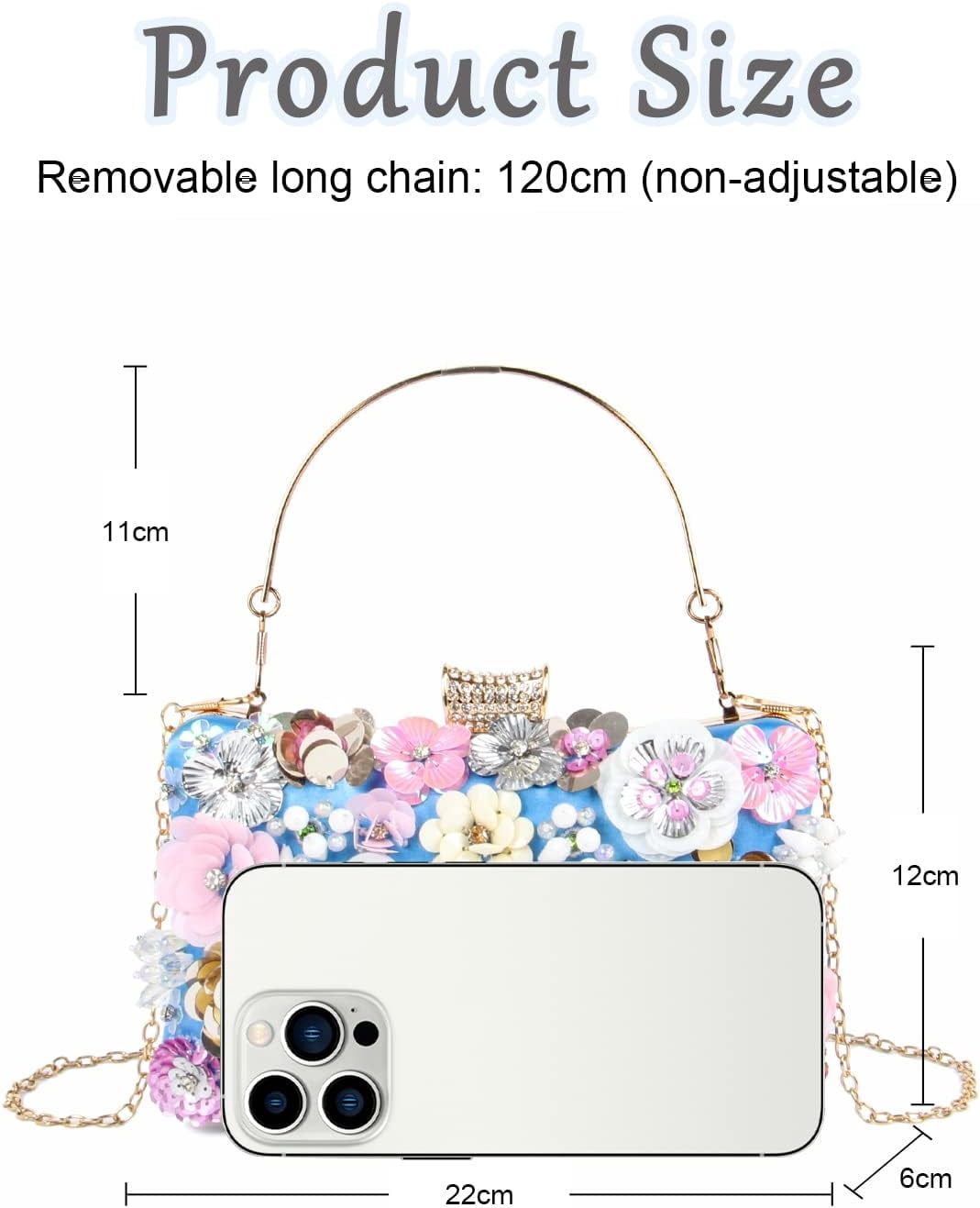 Women Elegance Floral Evening Clutch Purse Bags Flowers Beads Wedding Tote Bags Bride Shoulder Handbags