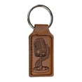 thumbnail image 2 of Keychain - Rectangle - Microphone - Leather, 2 of 4