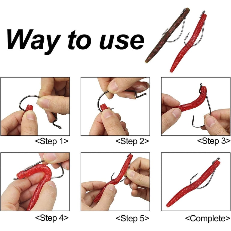 best hooks for worm fishing Worm Fishing Hooks Offset Bass Hooks 3X Strong Wide Gap Barb Hooks for Soft Plastic Baits Jig Fish Hooks Bass Trout Freshwater Saltwater Fishing Hooks