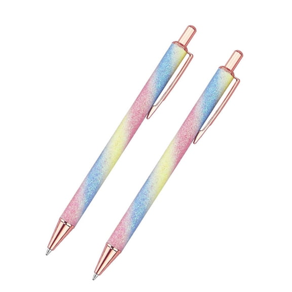 2-Pack Retractable Ballpoint Pens, Creative Click Action Smooth Writing Pens, Durable Office Stationery for Daily Note-Taking A#005 B