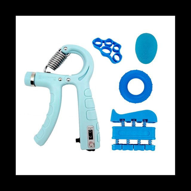 5Pack Grip Strength Trainer Kit Ajustable Count Hand Grip Set con Ejercitador de Dedos Ejercitador de ExtensióN de Mano Azul