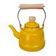 thumbnail image 4 of Tetera vintage esmaltada con mango de madera resistente al calor para el té de la cocina del hogar. Amarillo, 4 of 9