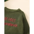 thumbnail image 6 of Rdhnmea Baby Christmas Sweater Romper Letter Embroidery Long Sleeve Crew Neck Knit Bubble Jumpsuit Xmas Outfits, 6 of 9