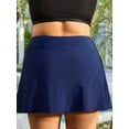 thumbnail image 6 of Sociala Plus Size Swim Skirt with Shorts for Womens High Waisted Side Split Swim Shorts with Pockets, 6 of 7