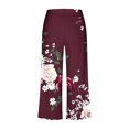 thumbnail image 4 of Lounge Sets for Women Two Piece Casual Floral Print Short Sleeved Round Neck and Cropped Pants Set, 4 of 7