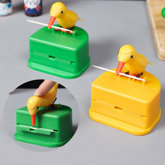 Xihbxyly Dispensador de Palillos, Diseño Creativo de Pájaro, Expulsión Automática de Palillos, Decoración Novedosa para Cocina y Bar, Accesorio Divertido para Cócteles, Plástico Sin Bpa, Tamaño 7,6 X
