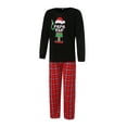 thumbnail image 3 of Wangscanis Christmas Family Matching Pajamas, Elf Print Tops with Plaid Pants, 3 of 10