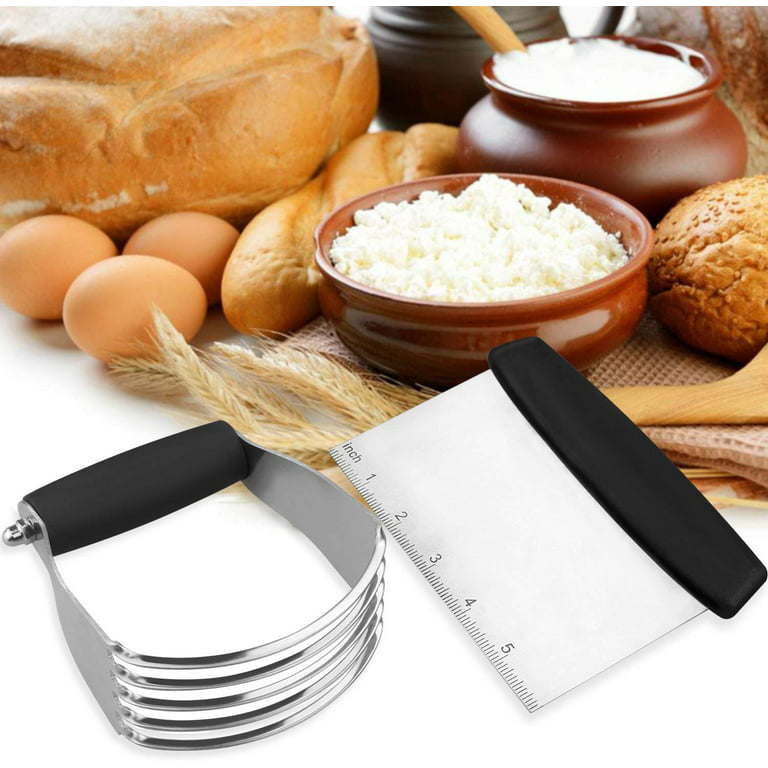 Pastry Cutter Set,Pastry Blender and Dough Scraper, Professional Stainless  Steel Bladed Dough Cutter/Blender Scraper Chopper Set for Kitchen Baking  Tools (2 Pack) 