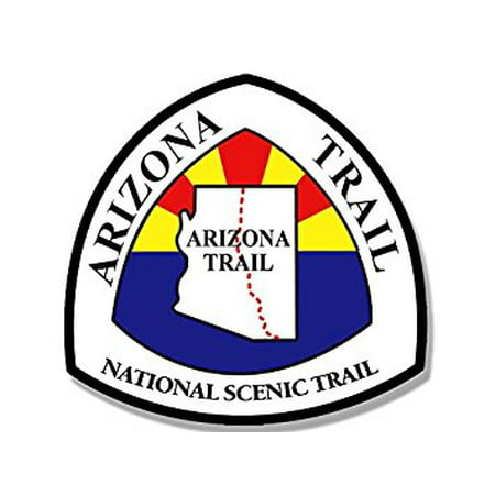 Arizona Trail Sign Shaped Sticker Decal (hike hiking az camp) Size: 4 x 4
