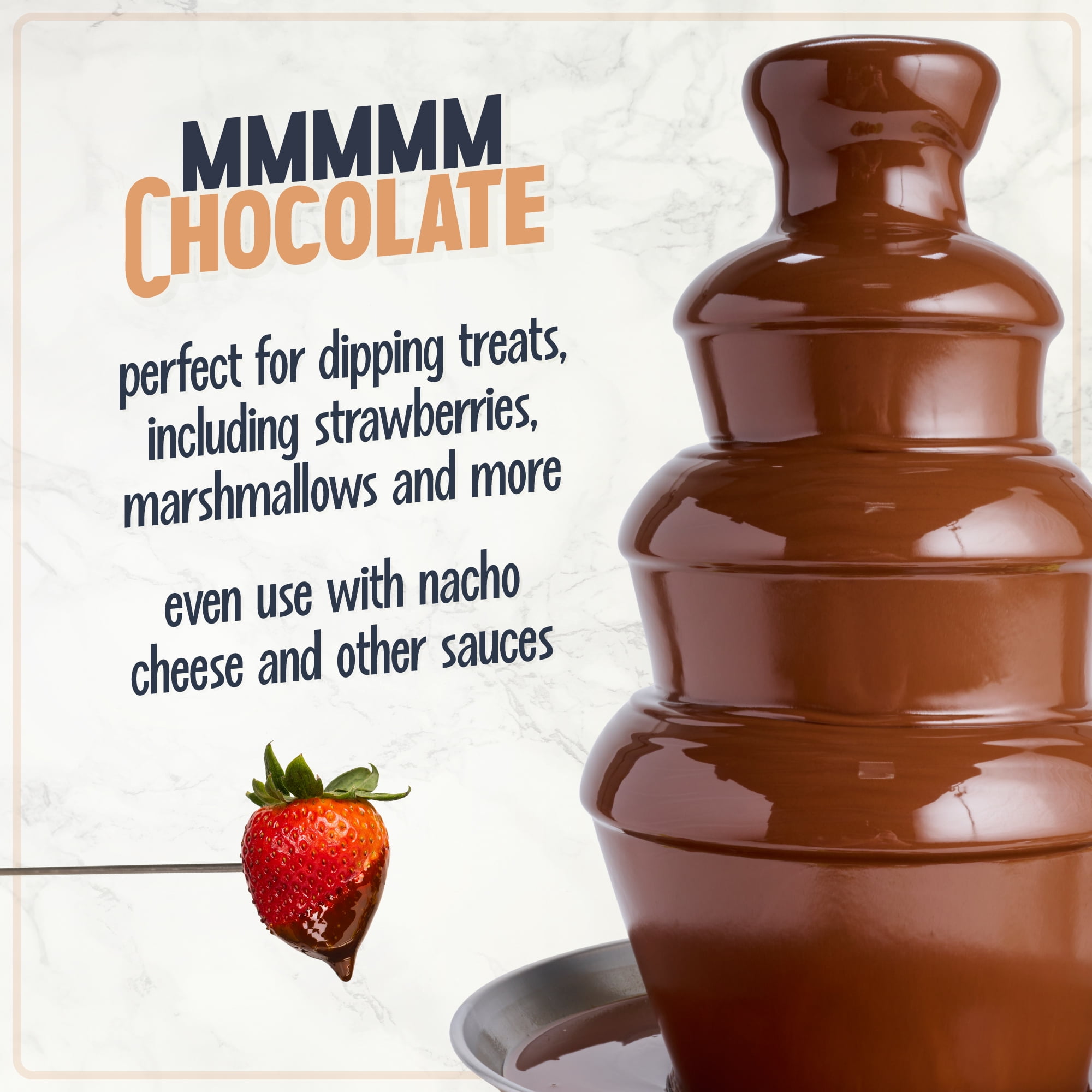 Nostalgia 4-Tier Chocolate Fondue Fountain with Stainless Steel Fondue Pot, 32 oz