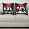 thumbnail image 3 of Set of 2 Throw Pillow Covers 18x18in - Nature & Outdoors Design with Red Sunset Circle & Silhouetted Pine Trees for Couch Bed Car Decor, 3 of 8