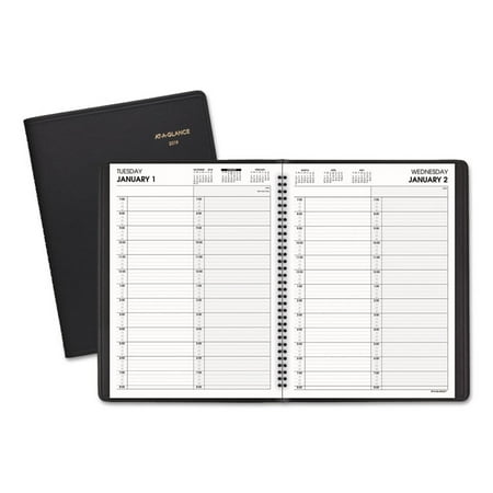 - TWO-PERSON GROUP DAILY APPOINTMENT BOOK, 10 7/8 X 8, BLACK, 2019