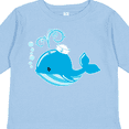 thumbnail image 4 of Inktastic Cute Blue Whale in Nautical Hat Boys or Girls Long Sleeve Toddler T-Shirt, 4 of 5