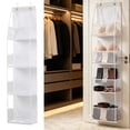 thumbnail image 5 of Over Door Storage Organizer, 4 Pocket Hanging Bag with Metal Hooks for Home and Office, 5 of 6