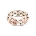 thumbnail image 2 of AFFY Round Simulated Emerald Hollowing Flower Ring for Women 14K Rose Gold over Silver-13, 2 of 5