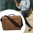 thumbnail image 3 of Bolso de hombro para hombre, bolso tipo cartera para correr, acampar, hacer ejercicio, negocios, deportes al aire libre Café, 3 of 8