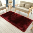 thumbnail image 2 of FUDAKUNA Soft Plush Area Rugs 48 x 24inch Faux Fur Sheepskin Dark Red Shaggy Comfortable Carpet for Bedroom Living Room Nursery Floor Mat, 2 of 6