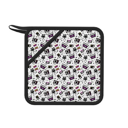 

Sikiie Music Player Pot Holders Kitchen Insulation Mats Heat Resistant Pot-Holder Oven Anti-Scald Pads for Cooking Baking 7.1*7.1inch