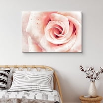 PixonSign Canvas Print Wall Art Close-Up of Pink and White Rose Floral Wilderness Mixed Media Realism Glam Whimsical Multicolor Ultra for Living Room, Bedroom, Office - 32"x48"