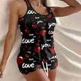 thumbnail image 2 of Odeerbi Women Pajama Sets 2025 Valentine's Day Love Printing Set Elastic Waist Short Pants Sleepwear Sets Multicolor, 2 of 9
