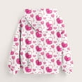 thumbnail image 4 of Tao Tao Boys And Girls Valentine's Day Hoodies Love Heart Printed Hooded Sweatshirts Long Sleeve Pullover Tops With Pocket Loose Fit Top Sports Shirt Pink 130, 4 of 5