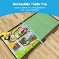 thumbnail image 4 of Best Choice Products Kids 70-Piece Train Table, Large Multipurpose Wooden Playset w/ Reversible Table Top - Walnut, 4 of 7